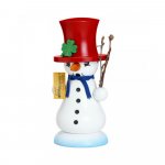 Smoking man snowman "Schmelzi" with red cylinder