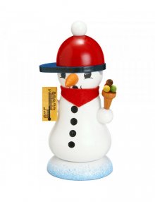 Miniature smoker snowman "Schmelzi" with ice cream cone