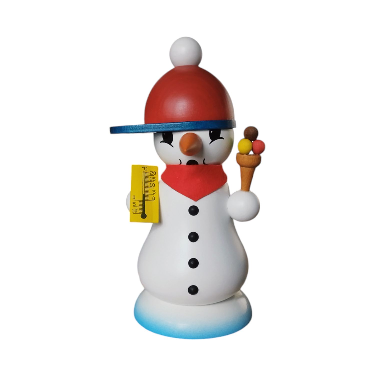 Miniatur Räuchermann Schneemann "Schmelzi" mit Eistüte