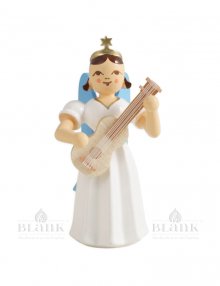 Blank pleated long-skirt angel with guitar, colored