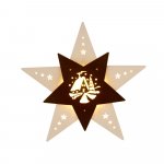 Window picture Star, Forest hut