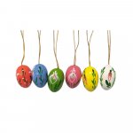 Hanging Easter eggs with flowers 6 pieces, motif 4