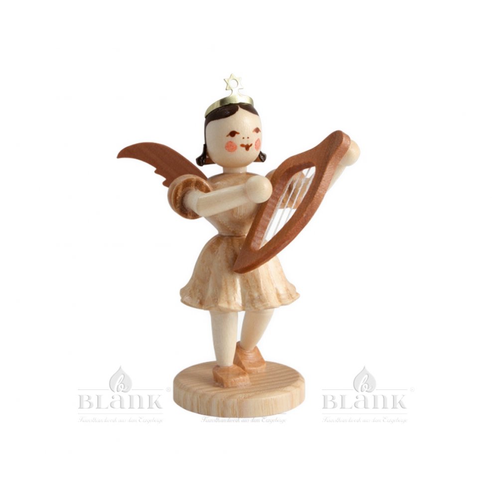 Blank angel with short skirt and lyre
