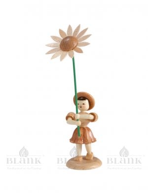 Blank flower child with sunflower, natural