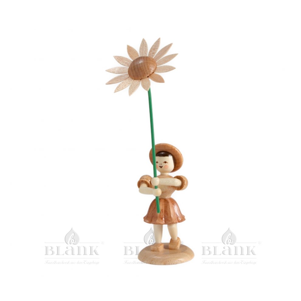 Blank flower child with sunflower, natural