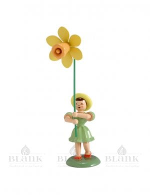Blank flower child with daffodil, colored