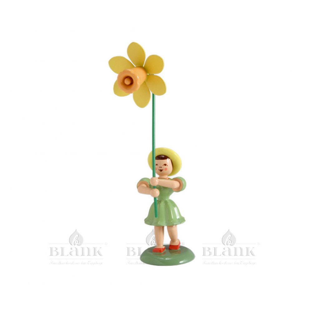 Blank flower child with daffodil, colored