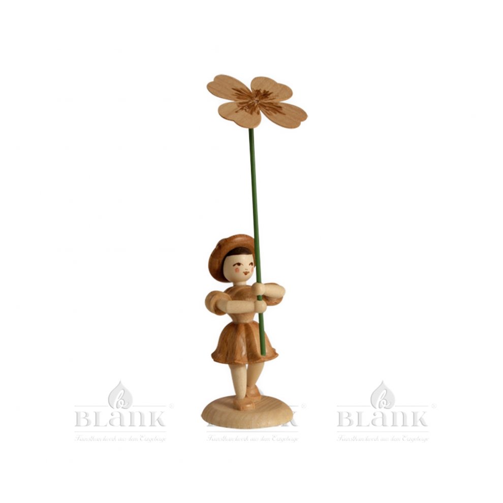 Blank flower child with clover, natural