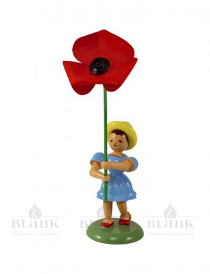 Blank flower child with poppy, colored