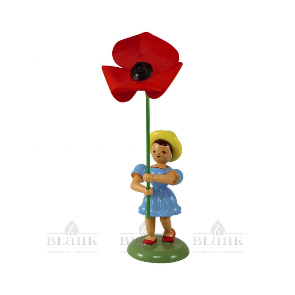Blank flower child with poppy, colored