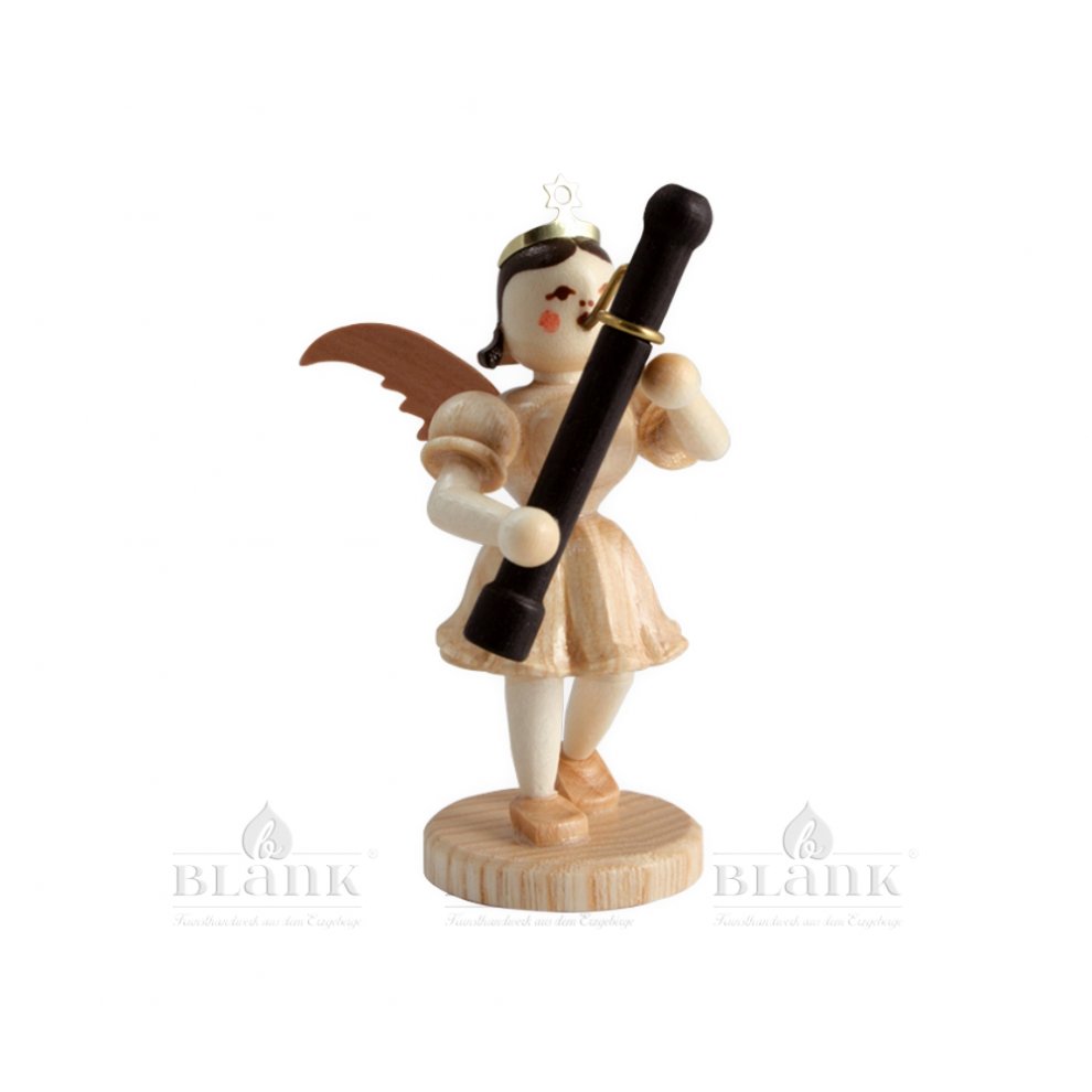 Blank angel with short skirt and bassoon