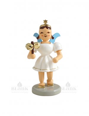 Blank angel with short skirt and bell rod, colored