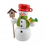 Smoker snowman with bird house