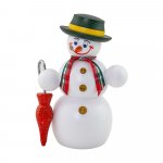 Smoker snowman with umbrella