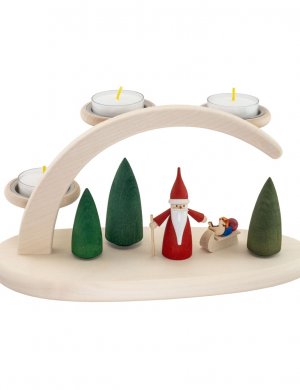 Candlestick bow Christmas elf, for tea lights