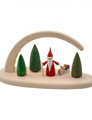 LED candle arch Christmas elf, natural