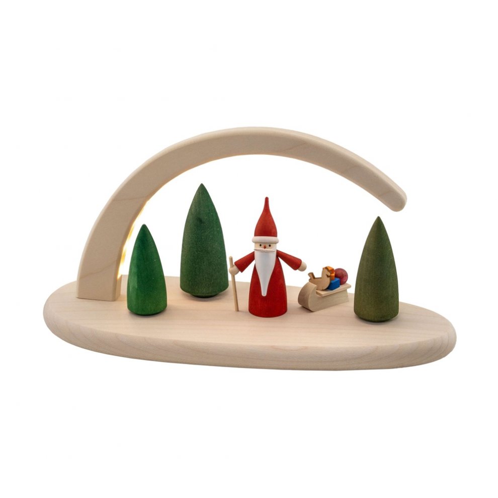 LED candle arch Christmas elf, natural