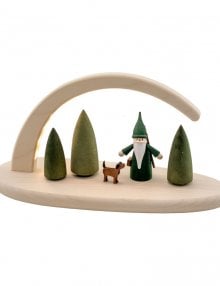 LED candlestick arch hunter gnome, natural