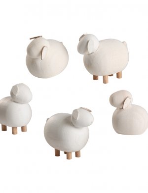 Miniature figures sheep, 5 pcs.