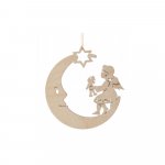 Curtain moon with angel, 6-part.