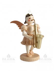 Blank angel with short skirt and saxophone