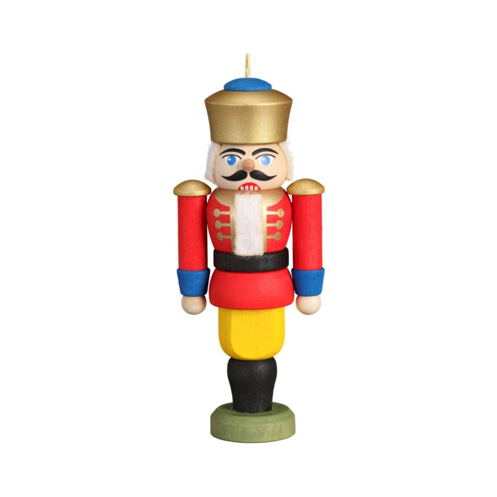 Hanging miniature nutcracker king, red