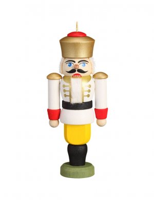 Hanging miniature nutcracker king, white