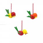 Hanging migratory birds set of 3, large, colored