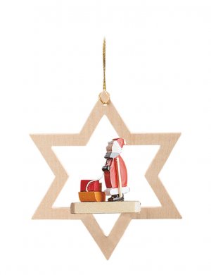 Hanging miniature Santa Claus in the star