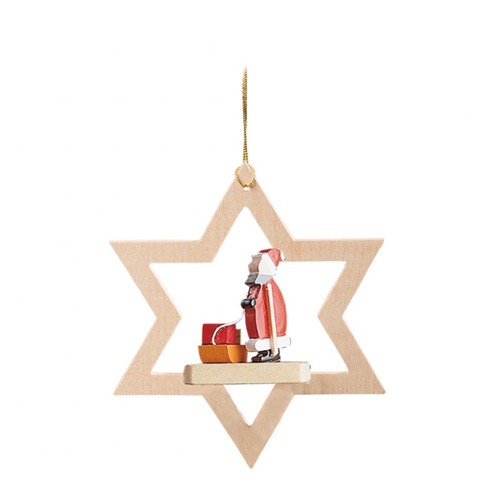 Hanging miniature Santa Claus in the star