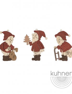 Hanging Santa Clauses, 6 pieces