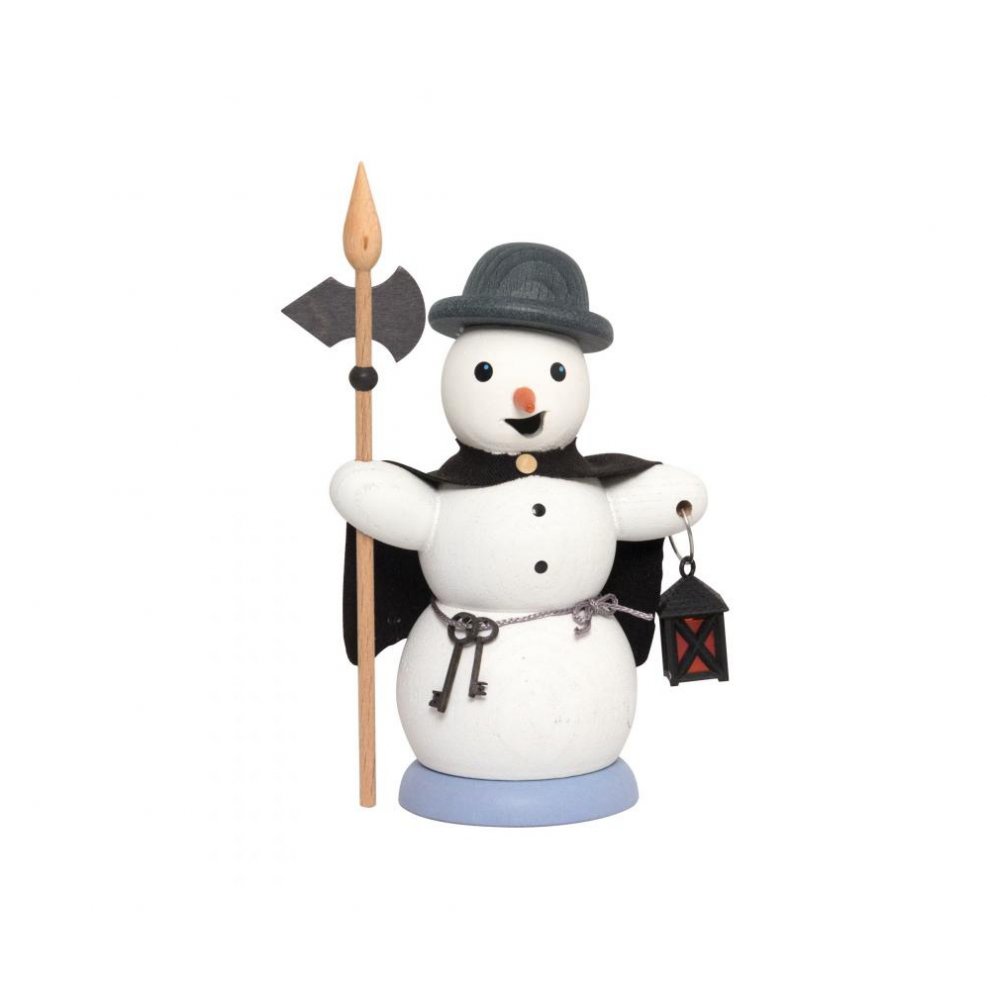 Smoking man snowman night watchman