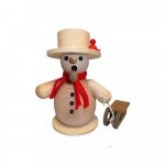 Handicraft set incense smoker snowman with sled, red