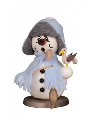 smoker snowman ice fisherman