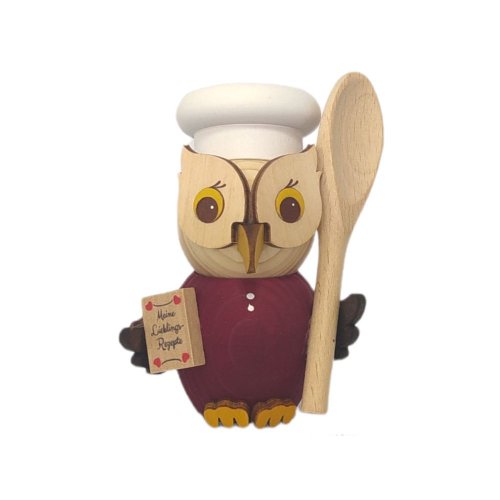 Wooden figure mini owl cook