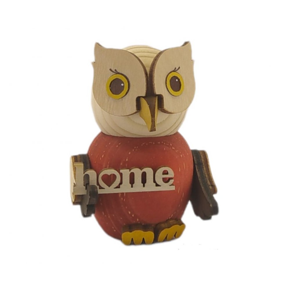 Wooden figure mini owl Home