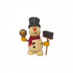 Snowman with owl and broom