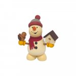 Snowman with bird house