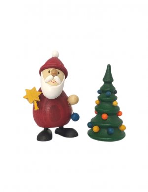 Santa Claus with Christmas tree