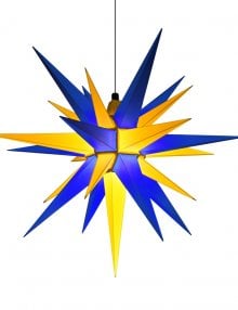 Moravian Star plastic A7, 68cm blue/yellow, Edition Oberlausitz