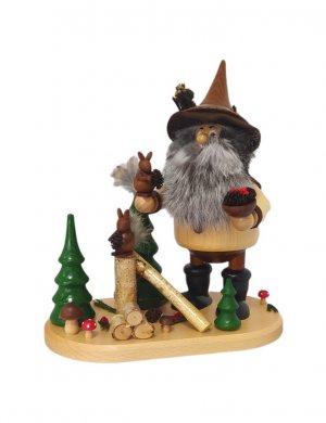 Smoker forest gnome with squirrel