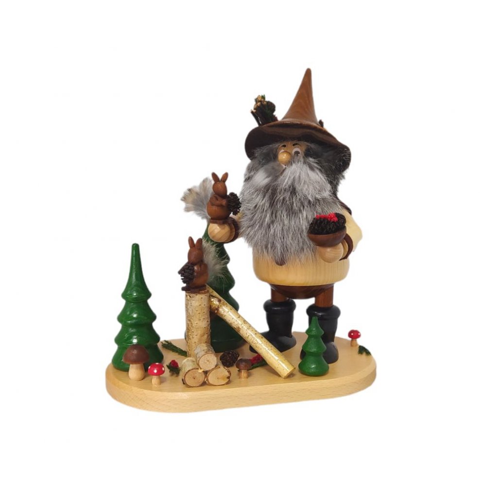 Smoker forest gnome with squirrel