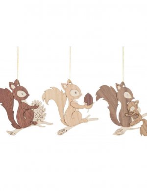 Tree decoration squirrel 6 pcs.