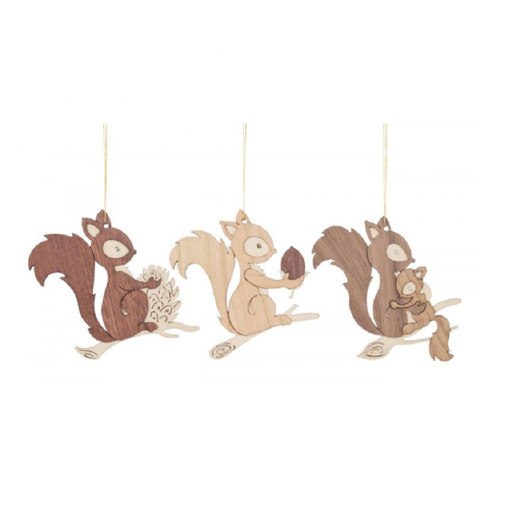 Tree decoration squirrel 6 pcs.