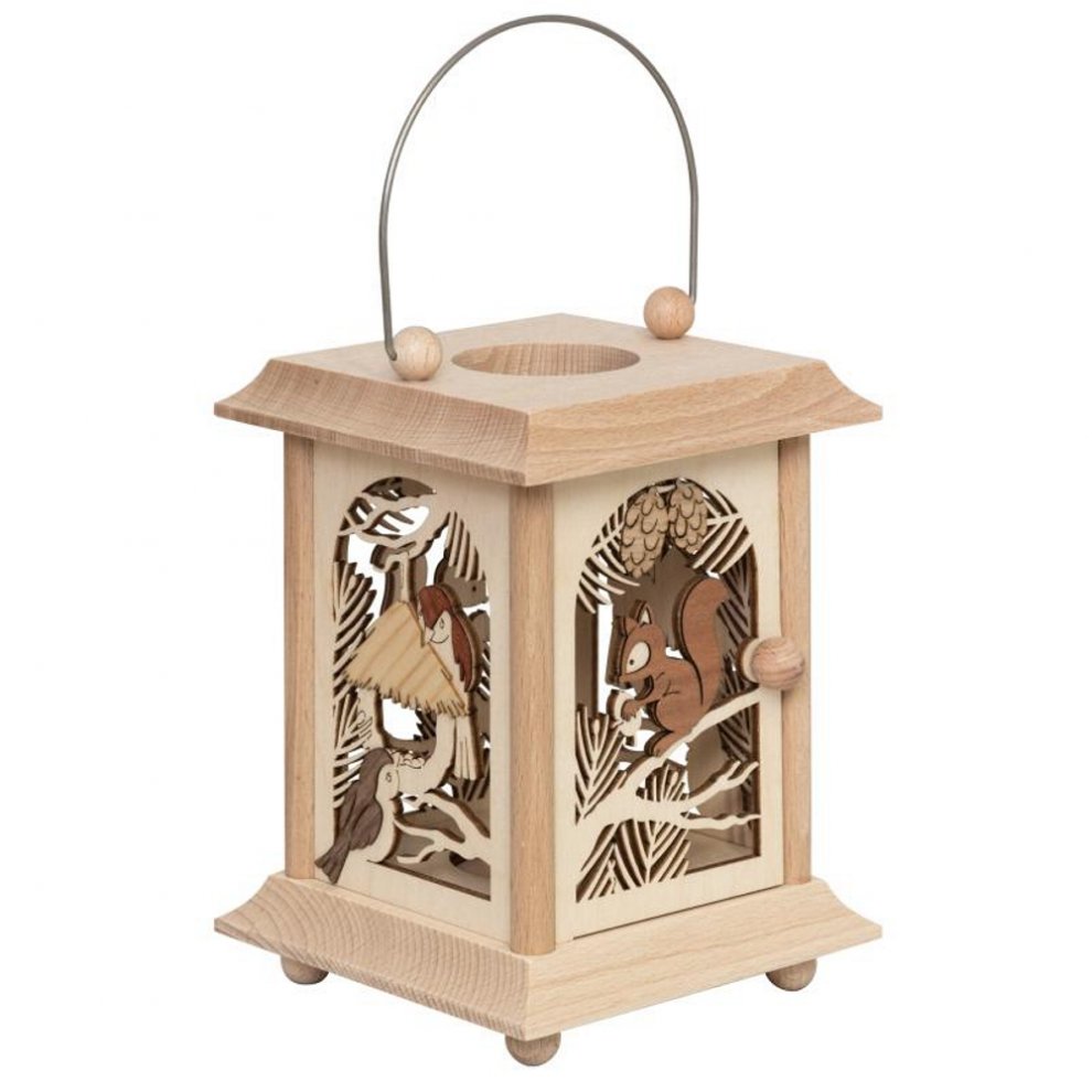 Table lantern squirrel and bird
