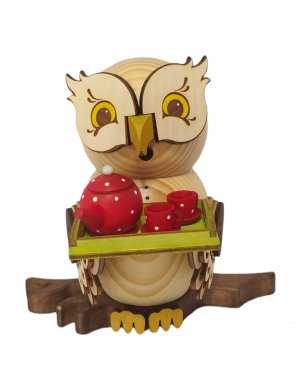 Smoker owl with tea set