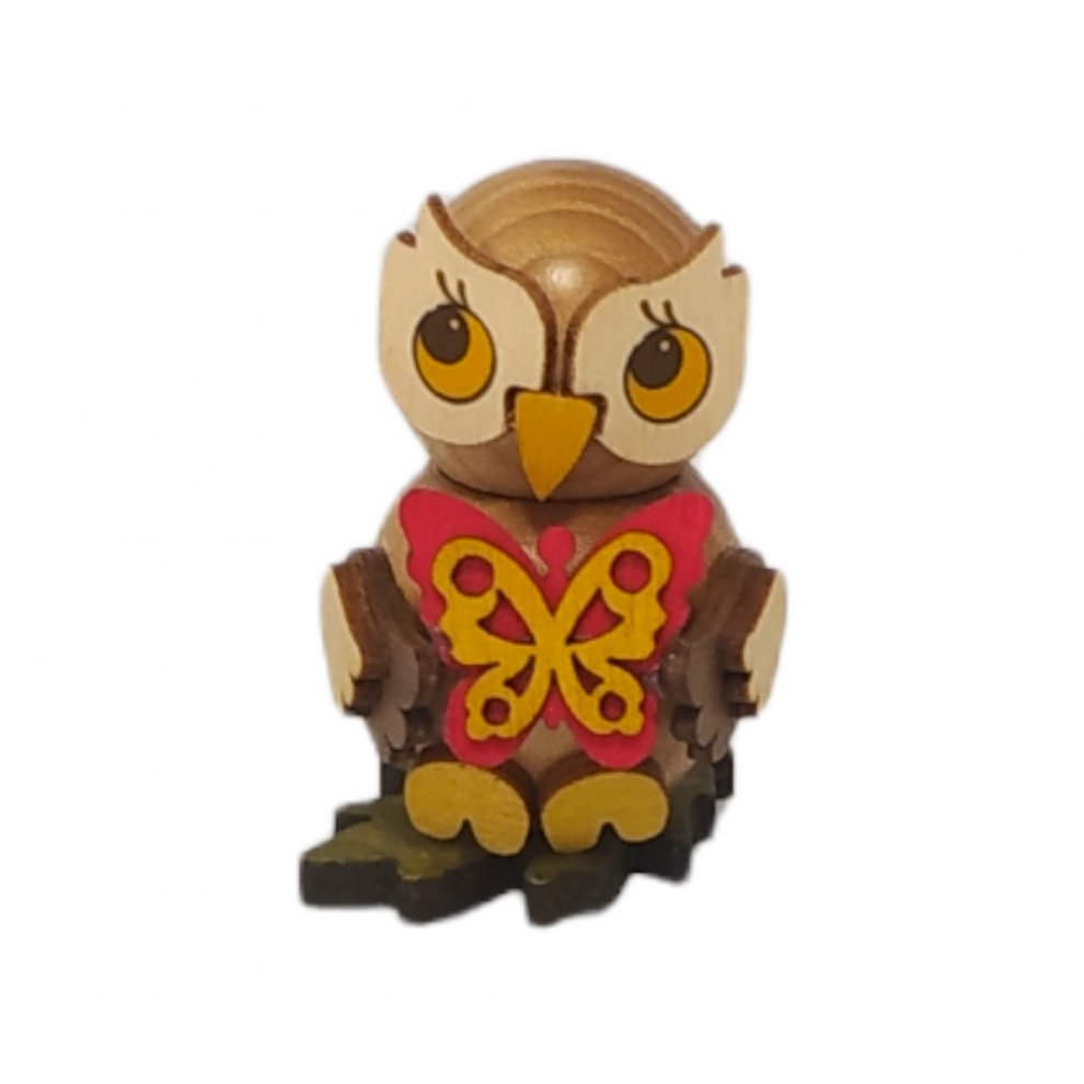 Owl child with butterfly