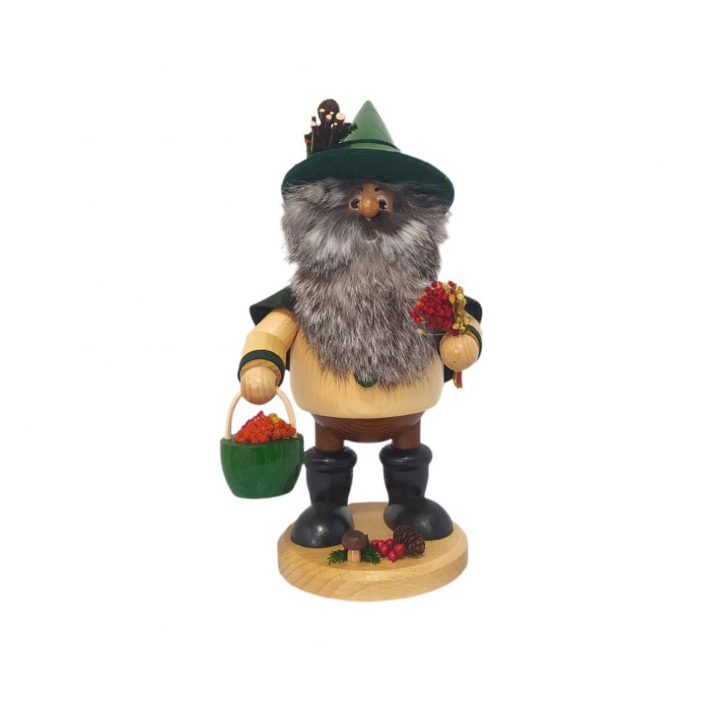 Incense smoker gnome herb collector, green