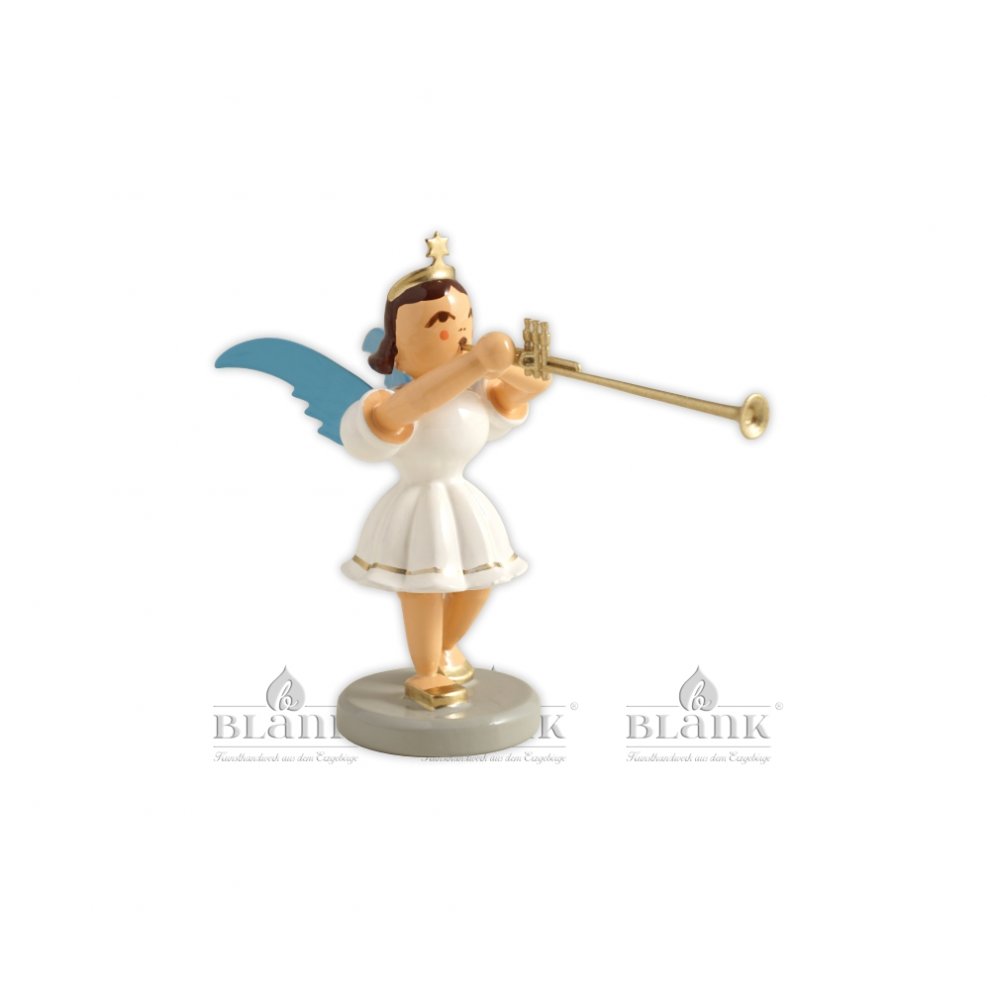 Blank angel with short skirt and Aida trumpet, colored