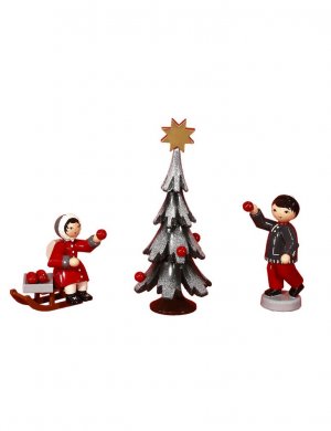 Tree decoration 3-piece, red